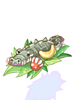 Crocodilo no Vapor com Vegetais